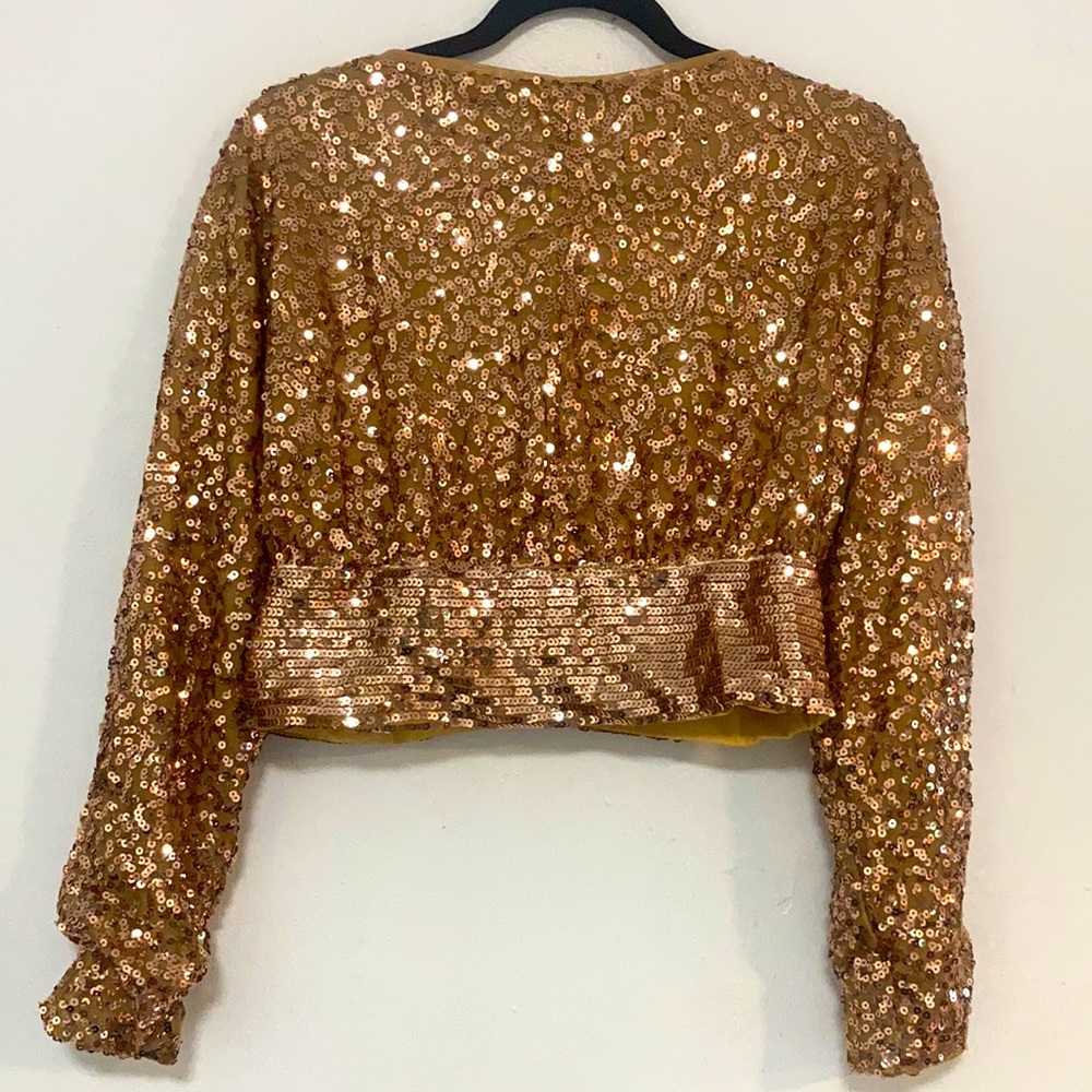 NWT Kushi gold sequin bolero/crop coat perfect😍💎 - Picture 2 of 4
